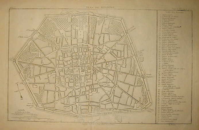 Lalande (de) Joseph Jerome Plan de Bologne 1786 Parigi 